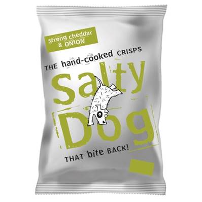 Salty Dog Hand-Cooked Crisps - Strong Cheddar & Onion