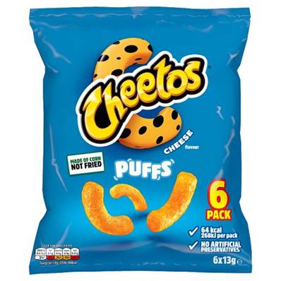 Cheetos Cheese Puffs 6 pack (BBE 01/06/24)