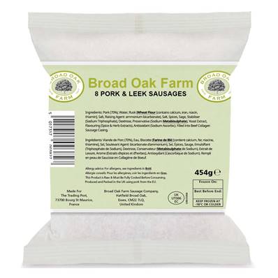 Broad Oak Farm Pork & Leek Sausages